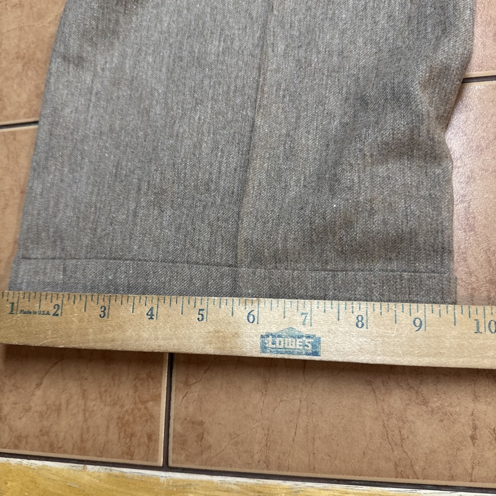 Vintage Orvis Pants Sz 42 x 31 Brown Wool Flannel Tweed Dress Trousers USA Made - Picture 9 of 9